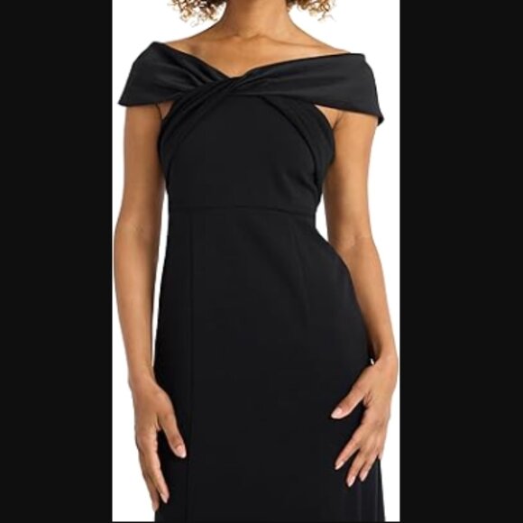 NWT Maggy London twist front off-the-shoulder gown, sz 8 - Picture 5 of 11